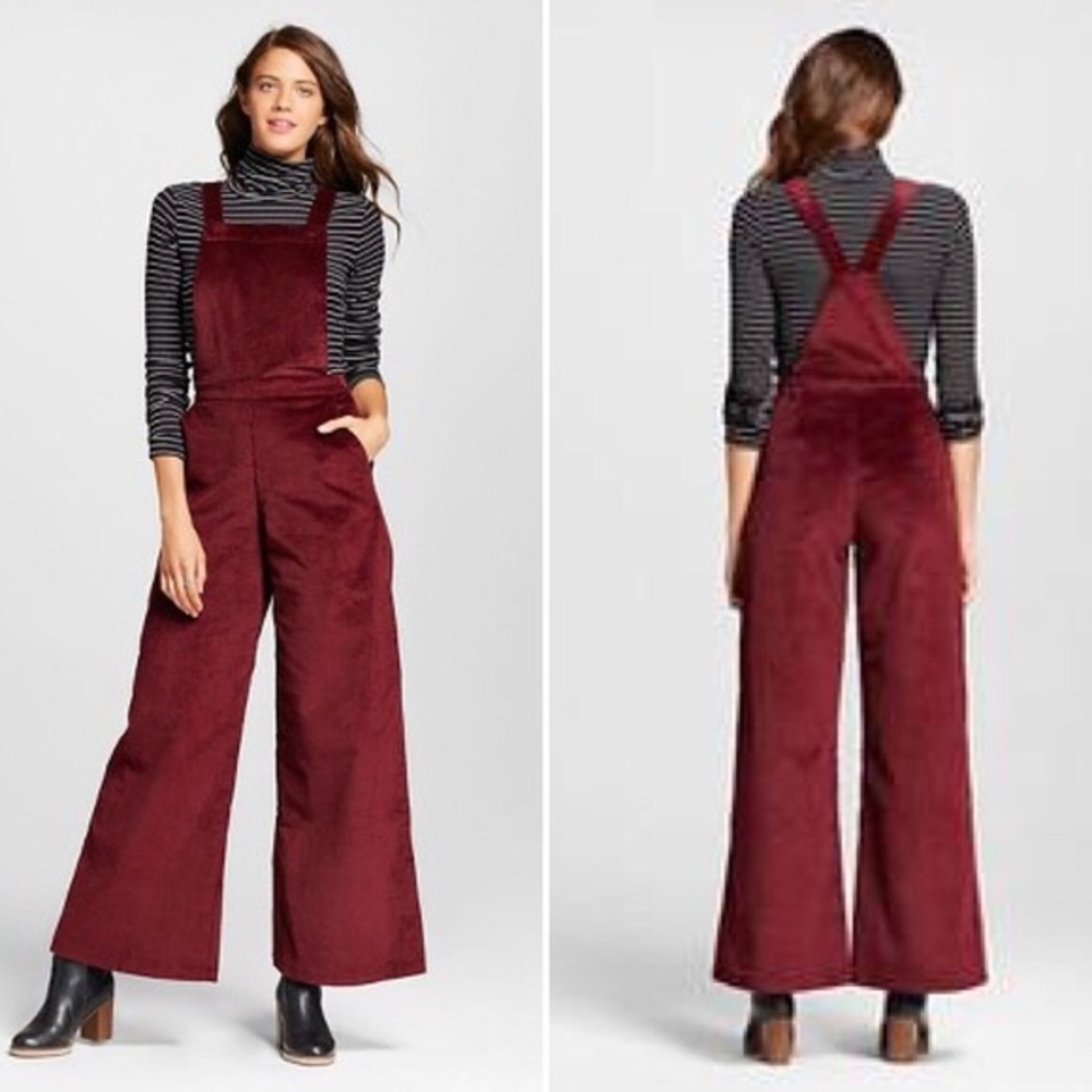 Burgundy Corduroy Overalls